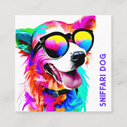 Bold Pet Sitter QR Code Square Business Card