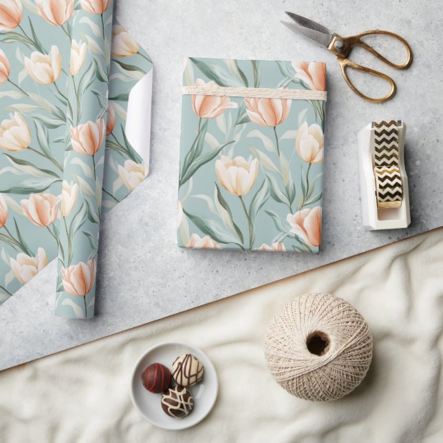Bold Petals Tulip Print Wrapping Paper (Crafts)