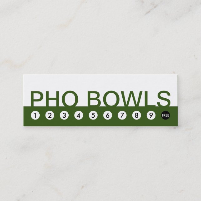 bold PHO BOWLS customer loyalty Card (Front)