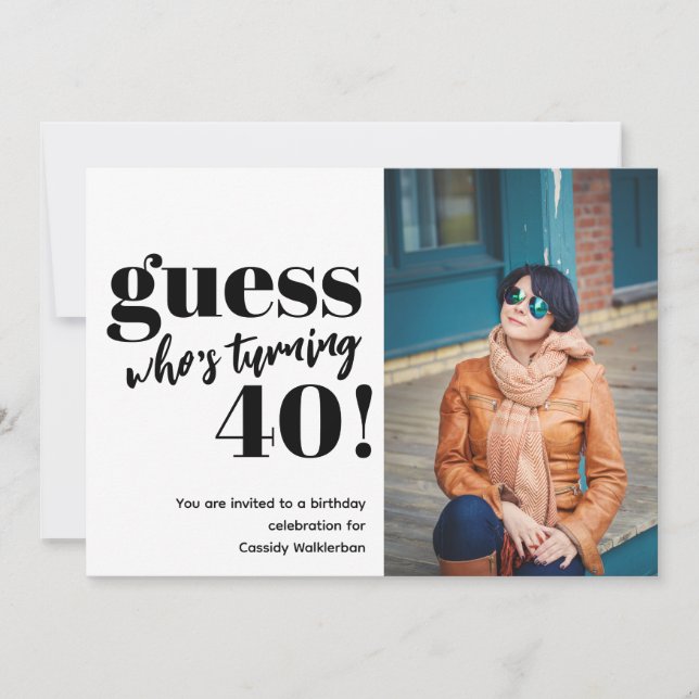 Bold Photo 40th Birthday Invitation (Front)