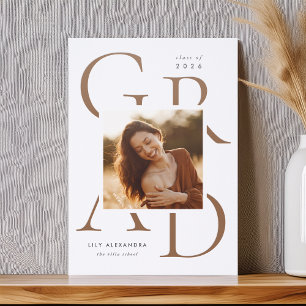 Bold Photo Letterpress Graduation Announcement