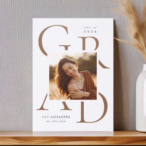 Bold Photo Letterpress Graduation Announcement
