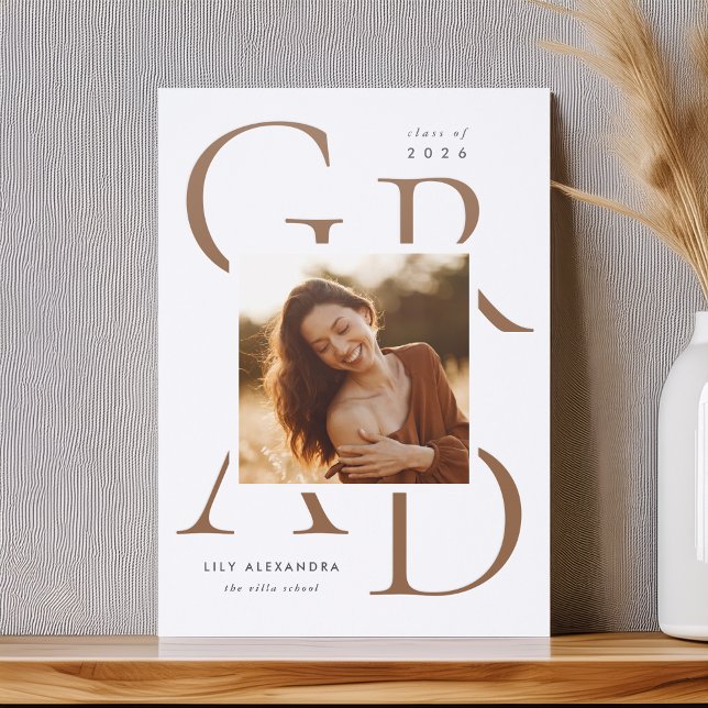Bold Photo Letterpress Graduation Announcement (Creator Uploaded)