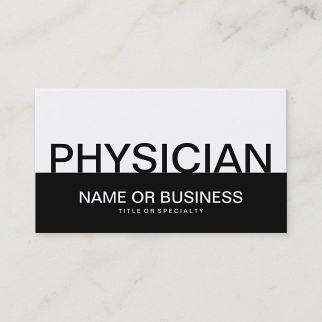 bold PHYSICIAN Business Card (Front)
