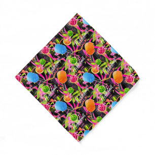 Bold Pickleball Paddles & Florals Bandana
