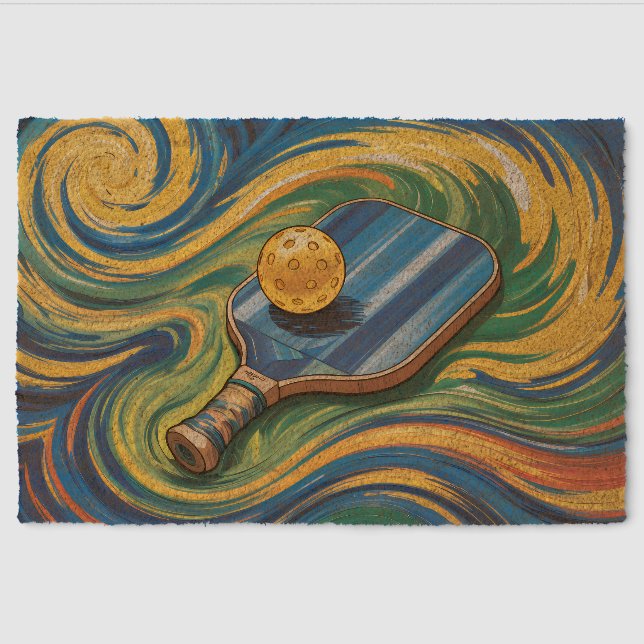 Bold Pickleball Van Gogh Style Welcome Mat (Front)