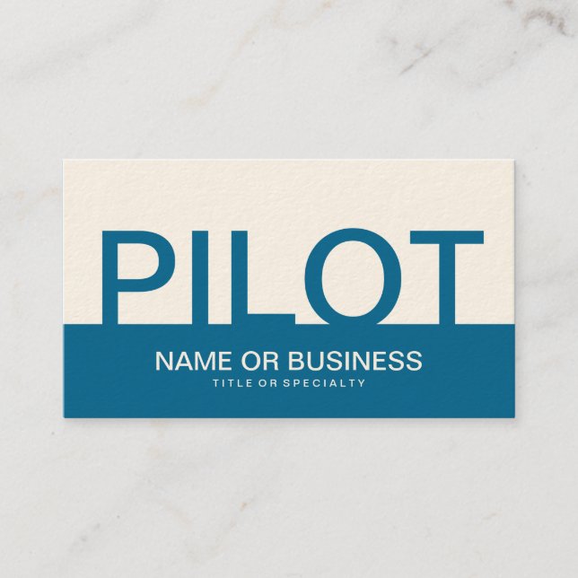 bold PILOT (color customizable) Business Card (Front)