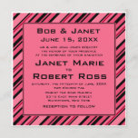 Bold Pink and Black Striped Invitations