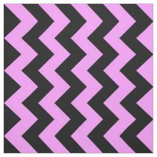 Bold Pink and Black Zigzag Geometric Fabric