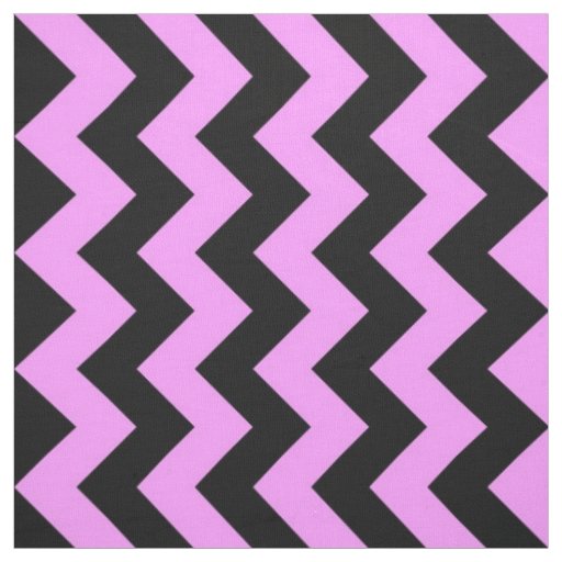 Bold Pink and Black Zigzag Geometric Fabric