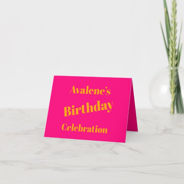 Bold Pink and Bright Orange Add Photos Birthday  Invitation (Front)