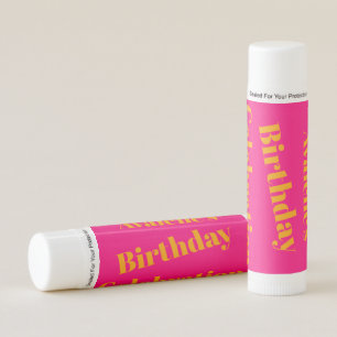 Bold Pink and Bright Orange Birthday Celebration  Lip Balm