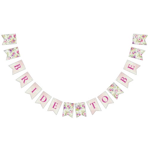 Bold Pink and Ivory Dream Bridal Shower Bunting Flags