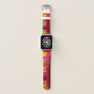 Bold Pink and Orange Apple Watch Band