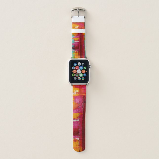 Bold Pink and Orange Apple Watch Band (Front)