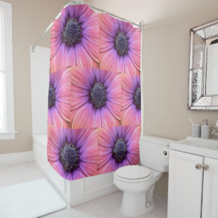 Bold Pink and Orange Daisies Shower Curtain