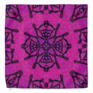 Bold Pink and Purple Geometric Pattern Bandana