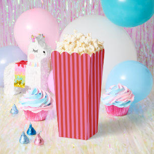 Bold Pink and Red Circus Funhouse Stripes Favor Boxes