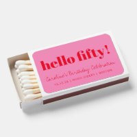 Bold Pink and Red Modern 50th Birthday Custom