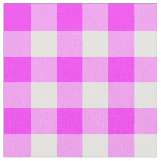 Bold Pink and White Buffalo Plaid Fabric