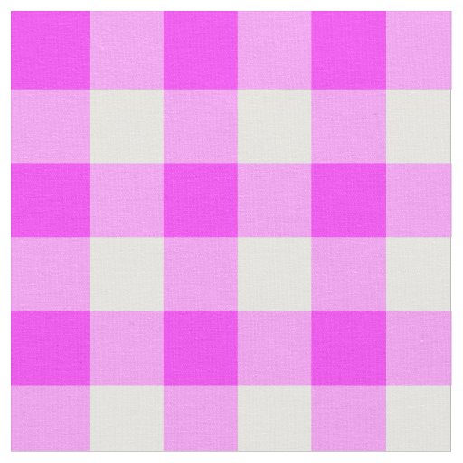 Bold Pink and White Buffalo Plaid Fabric