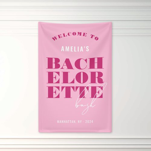 Bold Pink Bachelorette Bash Banner