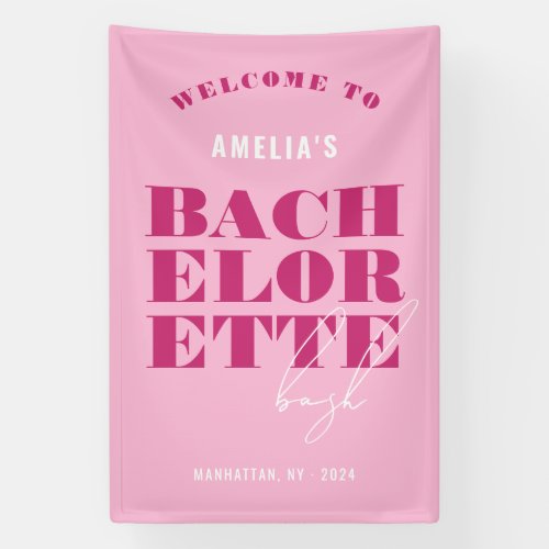 Bold Pink Bachelorette Bash Banner