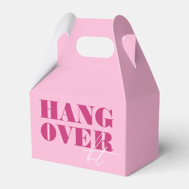 Bold Pink Bachelorette Weekend Hangover Kit Favor Box | Zazzle