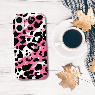 Bold Pink Black Leopard Cheetah Animal Print iPhone 16 Case