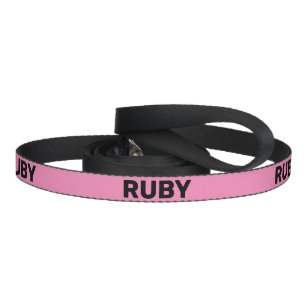 Bold Pink & Black with Name Good Dog Pet Leash