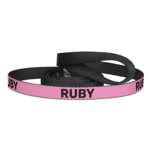 Bold Pink  Black with Name Good Dog Pet Leash