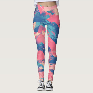 🎨 Bold Pink & Blue Abstract Pattern - Dynamic & F Leggings