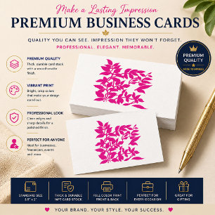 Bold Pink Botanical Luxury Business Card