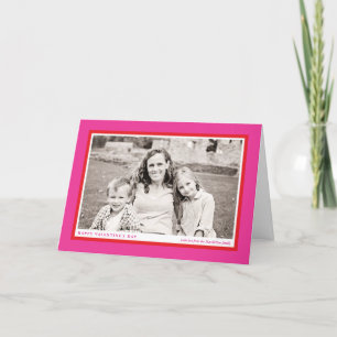 Bold Pink Frame Valentine's Day Photo Card