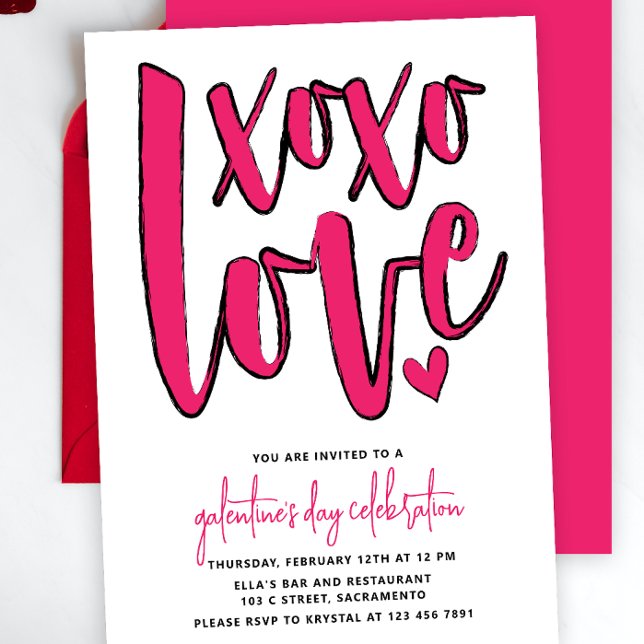 Bold Pink Galentine's Day Party  Invitation (Creator Uploaded)