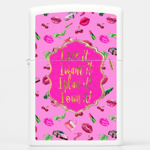 Bold Pink Glam Motif  Zippo Lighter