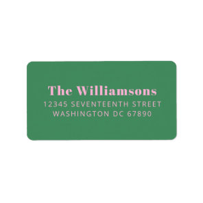 Bold Pink Green Typography Custom Return Address Label