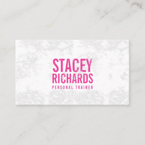 Bold Pink Grunge Stamped Text Business Card