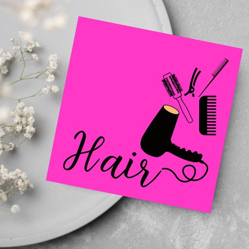 Bold Pink Hairdresser Reminder Appointment Card