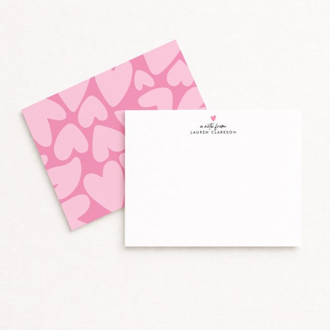 Bold Pink Hearts Note Card (Creator Uploaded)