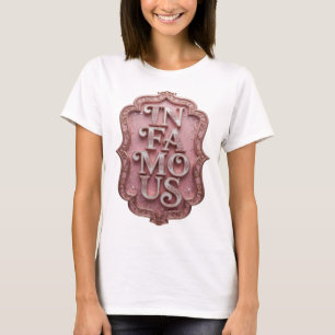 Bold Pink IN FAMOUS 3D Text Art T-Shirt
