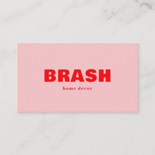 Bold Pink Minimalist Business Card
