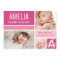 Bold Pink Modern Color Block Baby Girl Birth