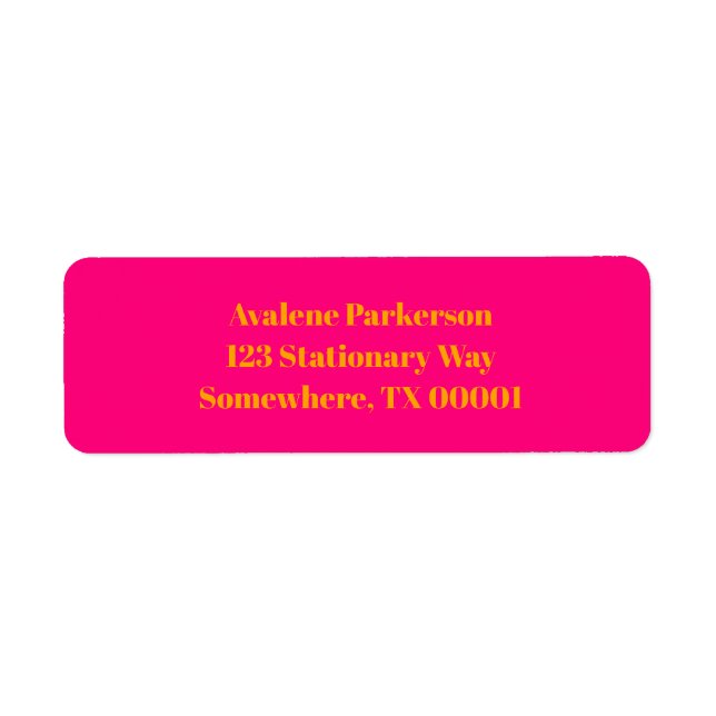 Bold Pink Orange Birthday Celebration Address Label (Front)