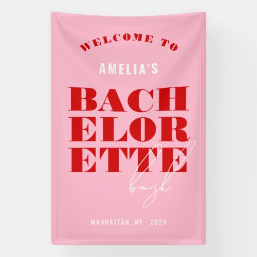 Bold Pink  Red Bachelorette Weekend Banner