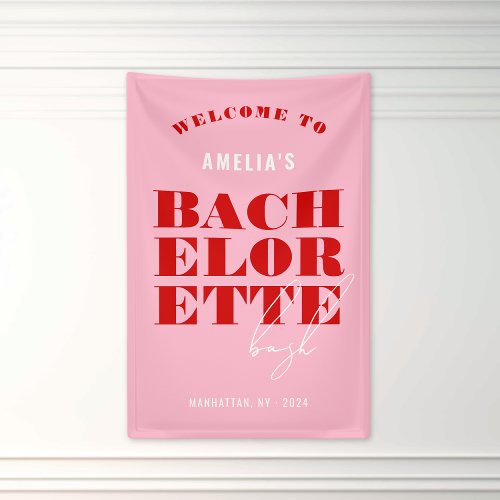 Bold Pink  Red Bachelorette Weekend Banner