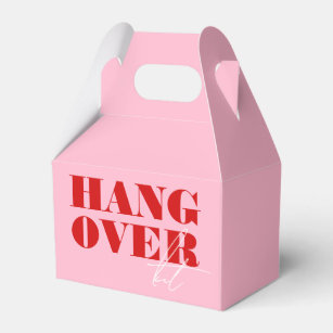 Bold Pink & Red Bachelorette Weekend Hangover Kit Favor Boxes