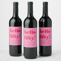 Bold Pink Red Modern 50th Birthday Custom