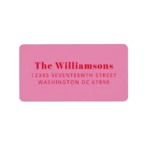 Bold Pink Red Typography Custom Return Address Label