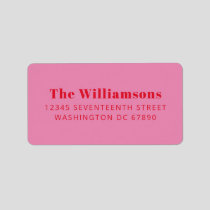 Bold Pink Red Typography Custom Return Address Label